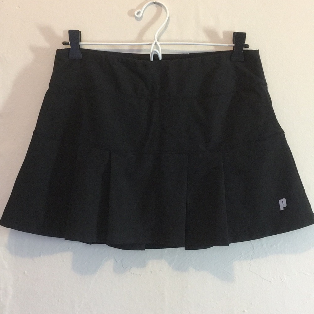 Prince - pleated black tennis skirt / skort - S